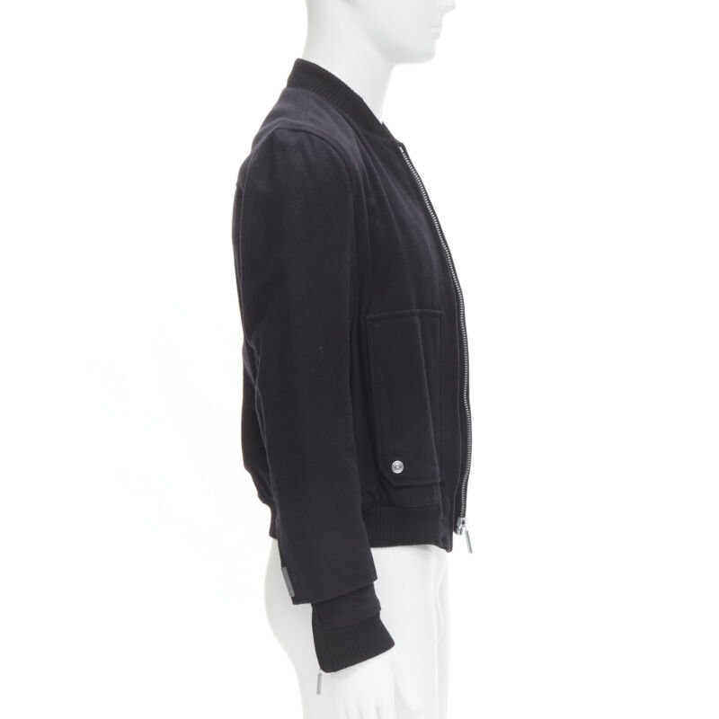Balenciaga Black Wool Bomber Jacket - 4