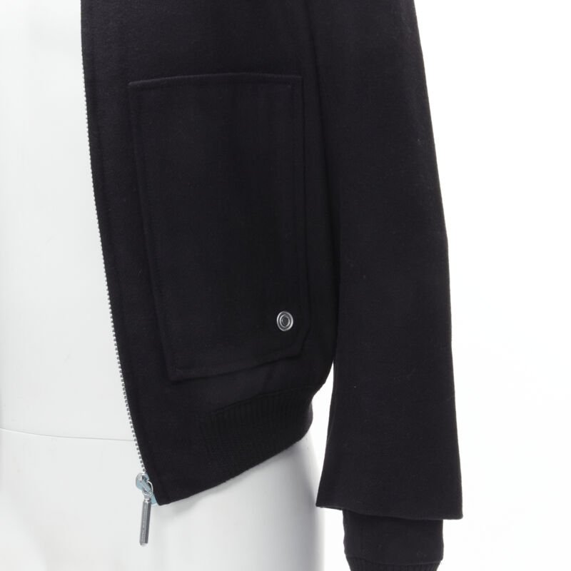 Balenciaga Black Wool Bomber Jacket - Image 10