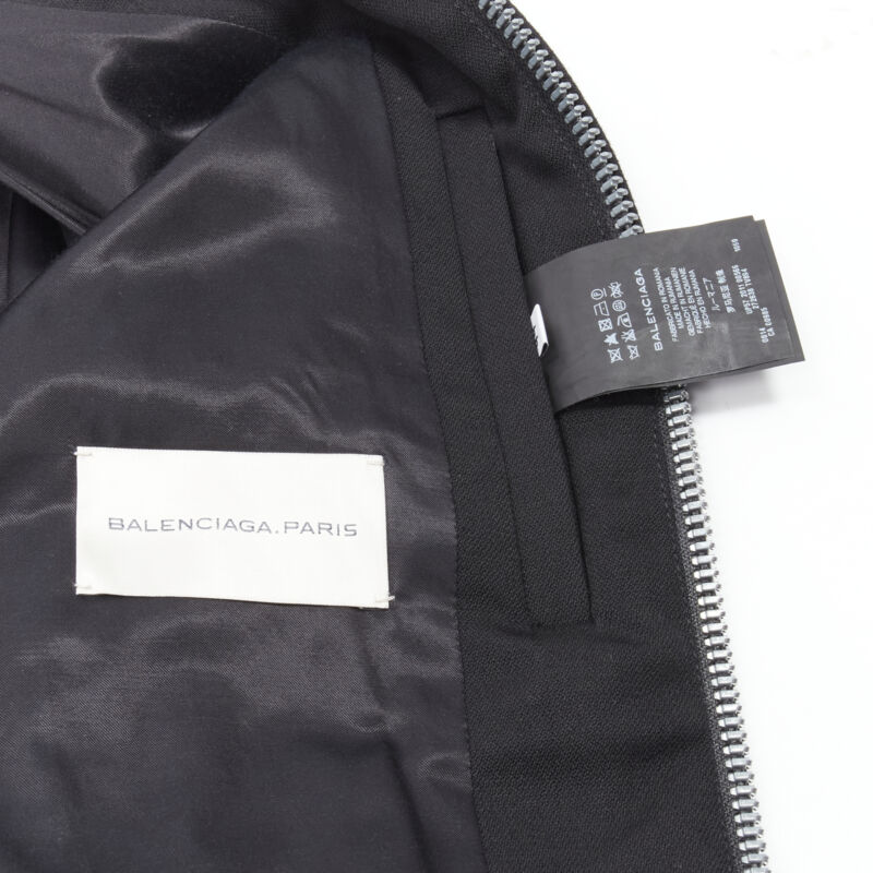 Balenciaga Black Wool Bomber Jacket - Image 11