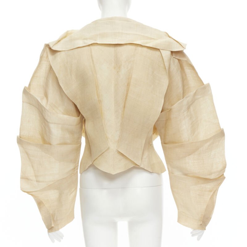 Issey Miyake Pleated Linen Jacket - Side view