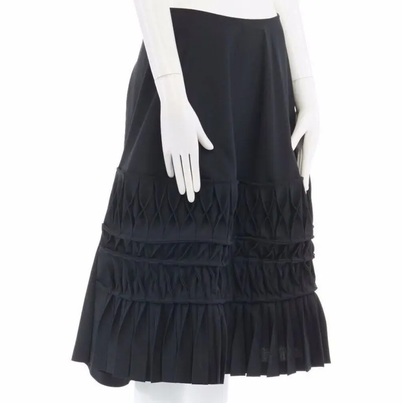 Junya Watanabe Origami Wrap Skirt Black Wool Never worn - Inside View