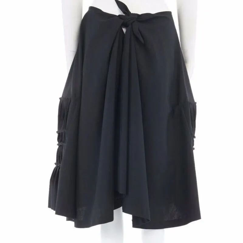 Junya Watanabe Origami Wrap Skirt Black Wool Never worn - Box View