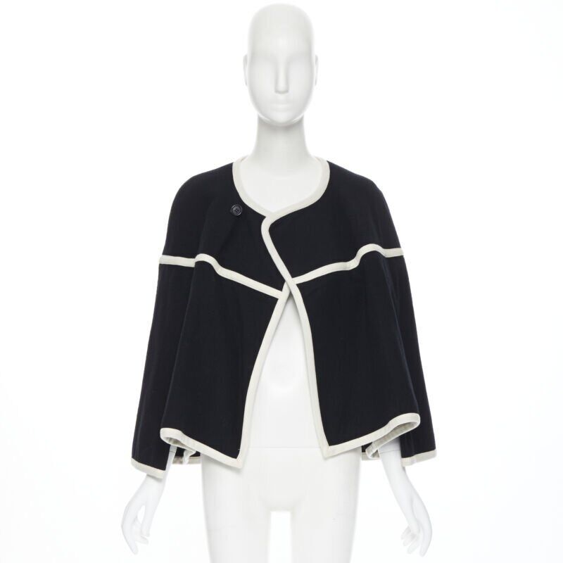 Comme Des Garcons Trimmed Cape Jacket - Back view