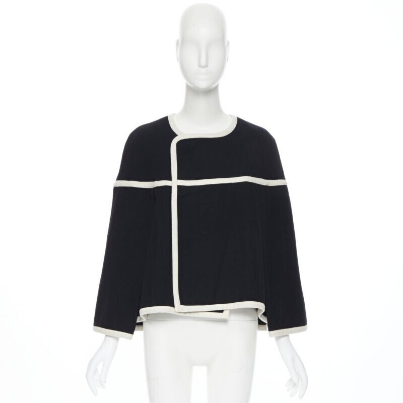 Comme Des Garcons Trimmed Cape Jacket - Image 6
