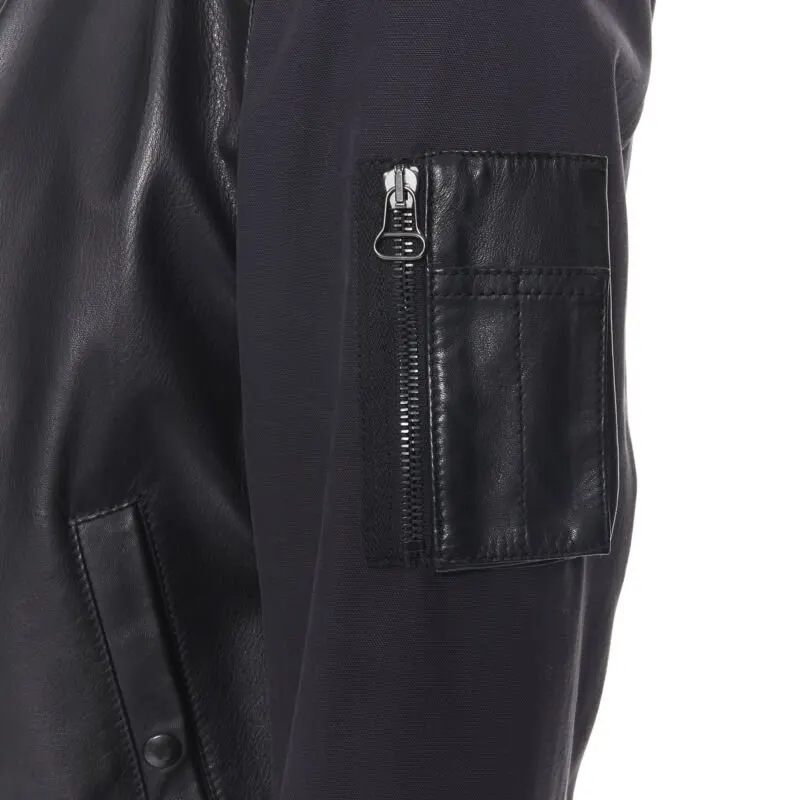Lanvin Black Leather MA1 Bomber Black Leather Very good - Back View