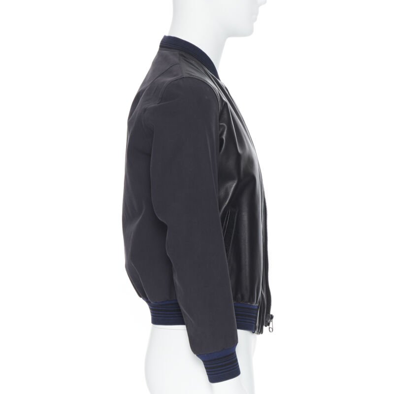Lanvin Black Leather MA1 Bomber - 4