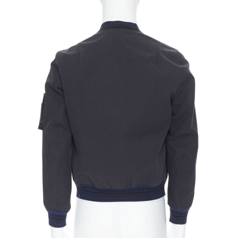 Lanvin Black Leather MA1 Bomber - Side view