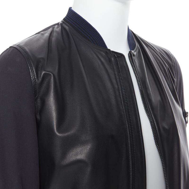 Lanvin Black Leather MA1 Bomber - Detail 2