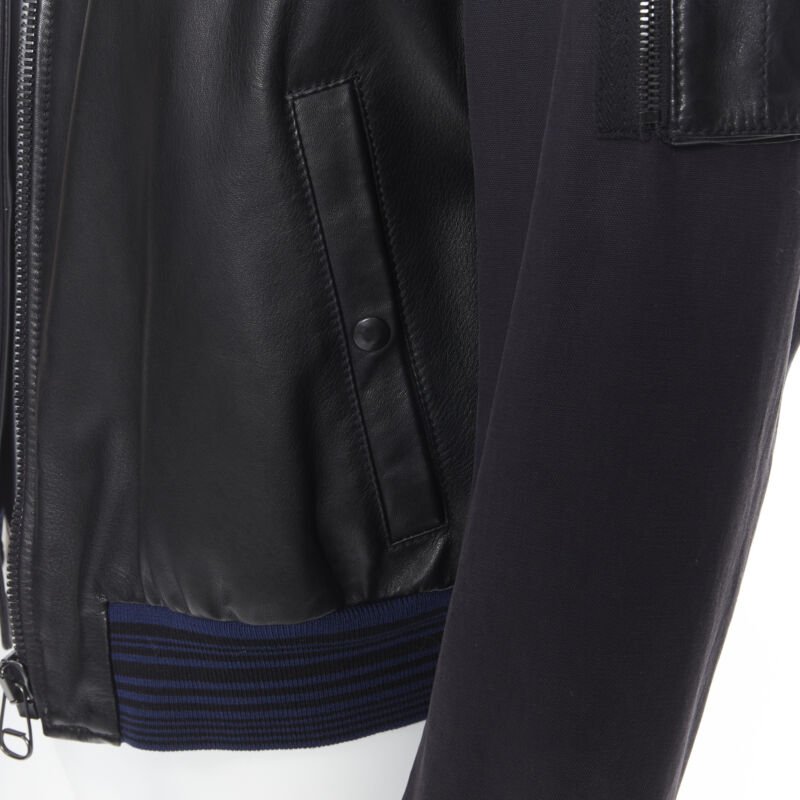 Lanvin Black Leather MA1 Bomber - Image 10