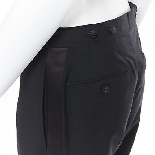 Dries Van Noten Satin Tuxedo Pants - Back view