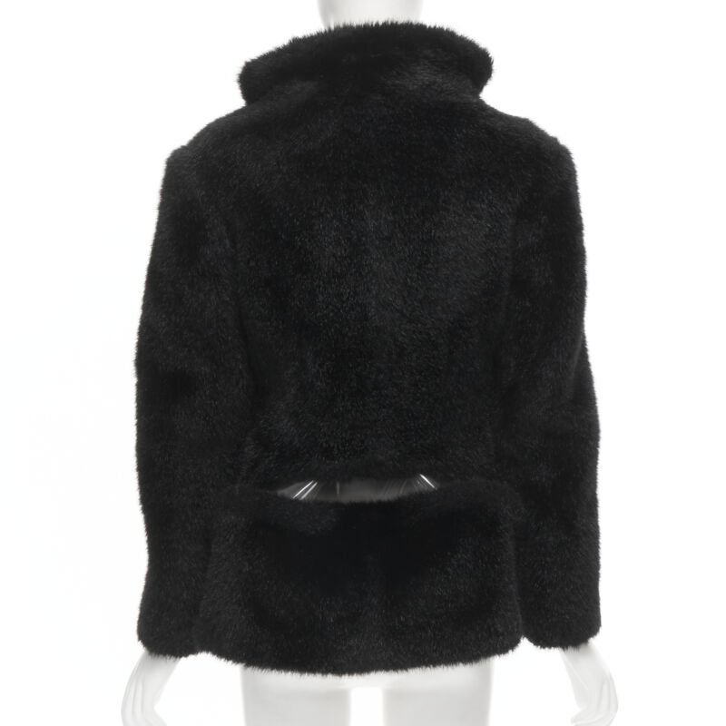 Junya Watanabe Faux Fur PVC Blazer Coat - Side view