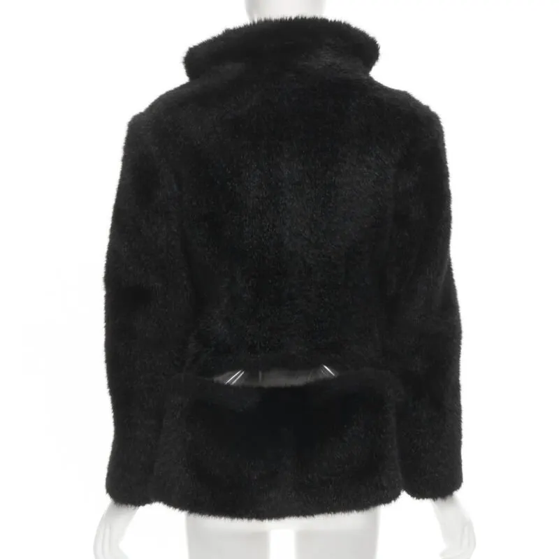 Junya Watanabe Faux Fur PVC Blazer Coat Black Polyester Never worn - Box View