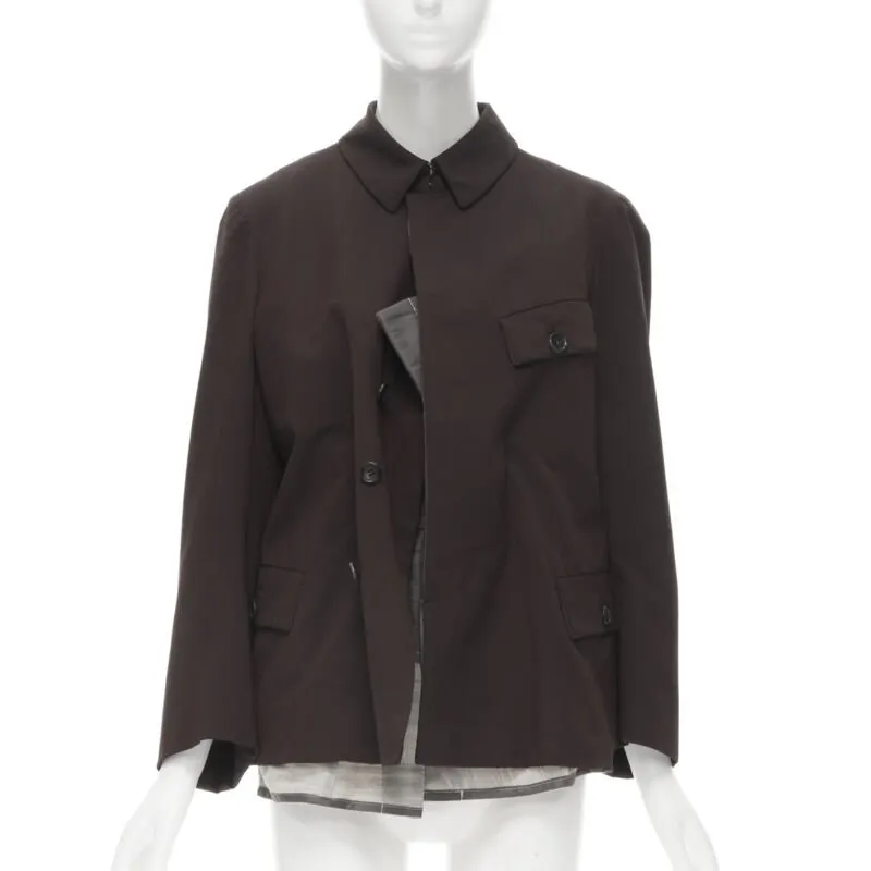 Comme Des Garcons Corset Vest Blazer Burgundy Cotton Never worn - Front View