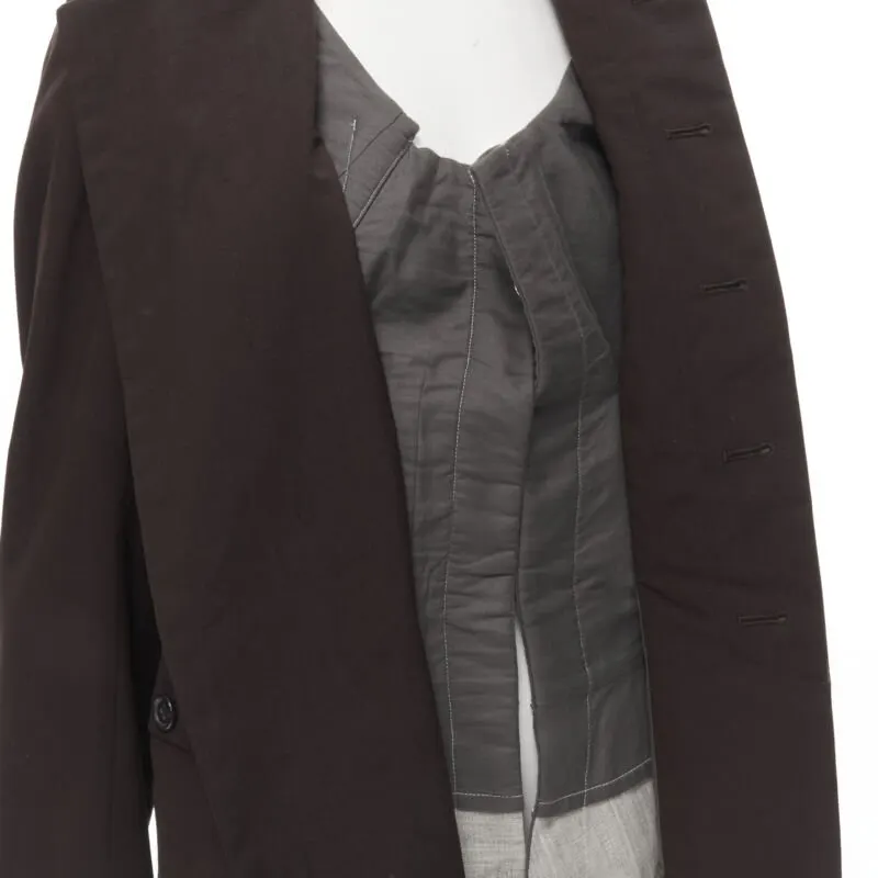 Comme Des Garcons Corset Vest Blazer Burgundy Cotton Never worn - Back View