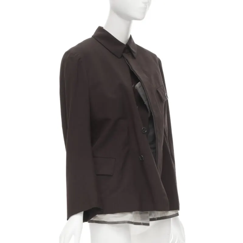Comme Des Garcons Corset Vest Blazer Burgundy Cotton Never worn - Inside View