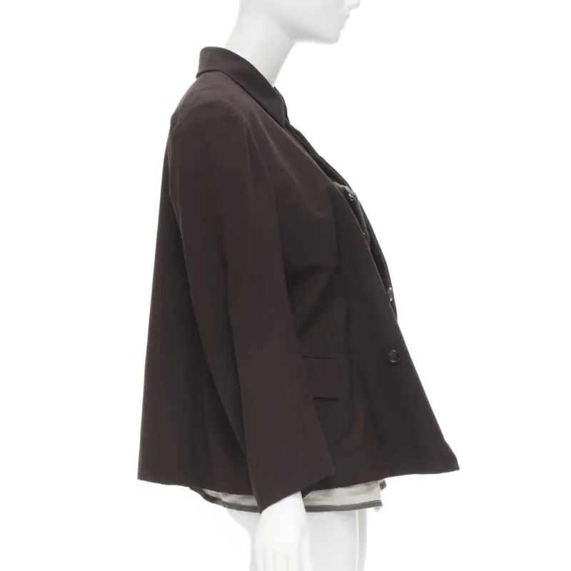 Comme Des Garcons Corset Vest Blazer Burgundy Cotton Never worn - Model View