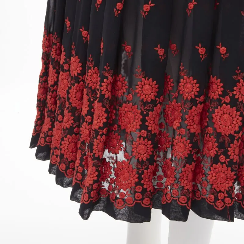 Comme Des Garcons Floral Peplum Skirt Black Polyester Never worn - Back View