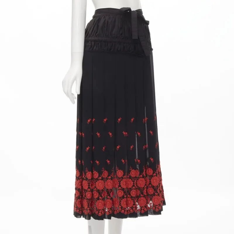 Comme Des Garcons Floral Peplum Skirt Black Polyester Never worn - Inside View