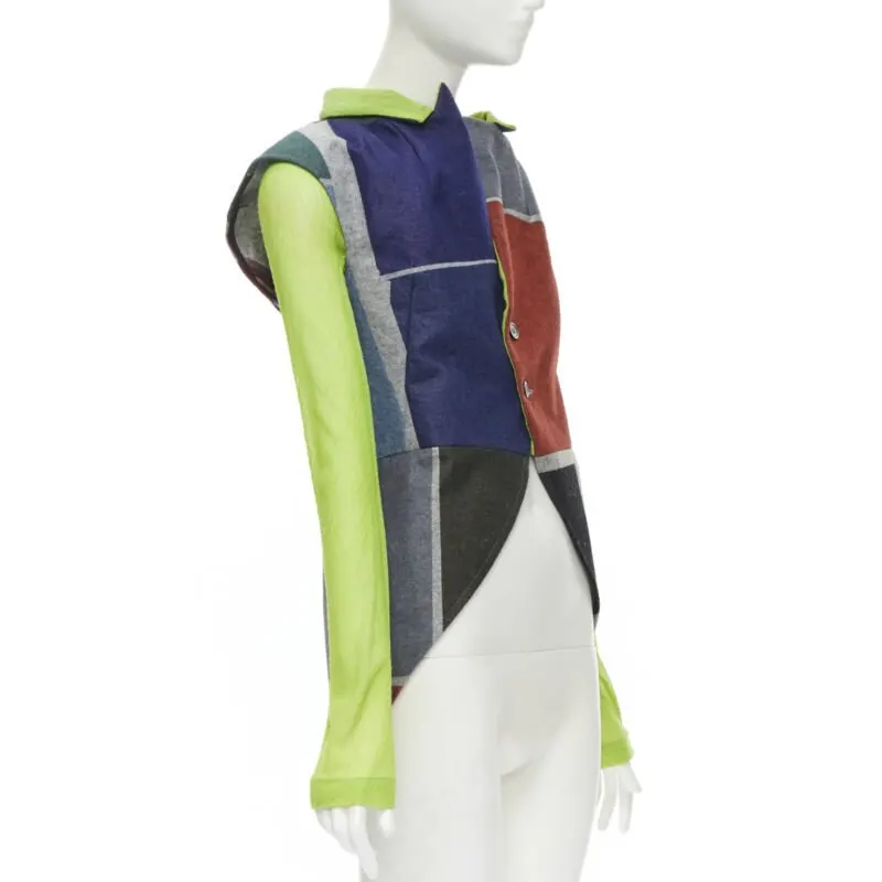 Comme Des Garcons Layered Vest Jacket MultiColor Wool Never worn - Inside View