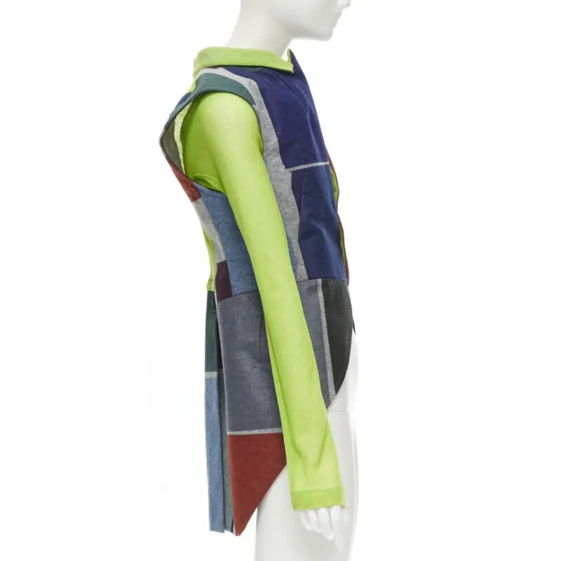 Comme Des Garcons Layered Vest Jacket MultiColor Wool Never worn - Model View