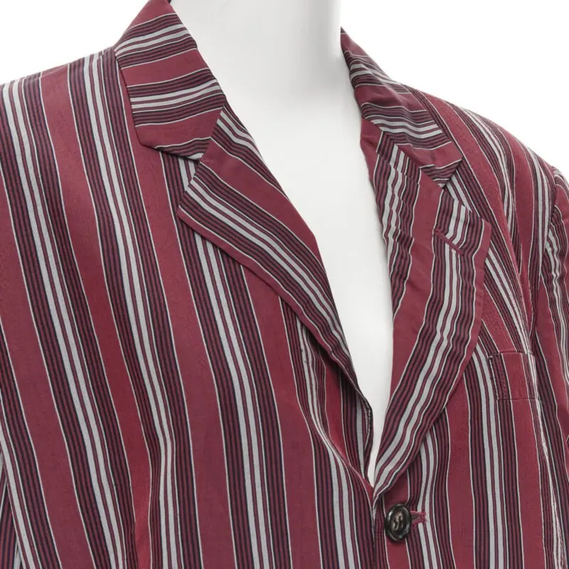 Comme Des Garcons Stripe Deconstructed Blazer Red Polyester Never worn - Back View