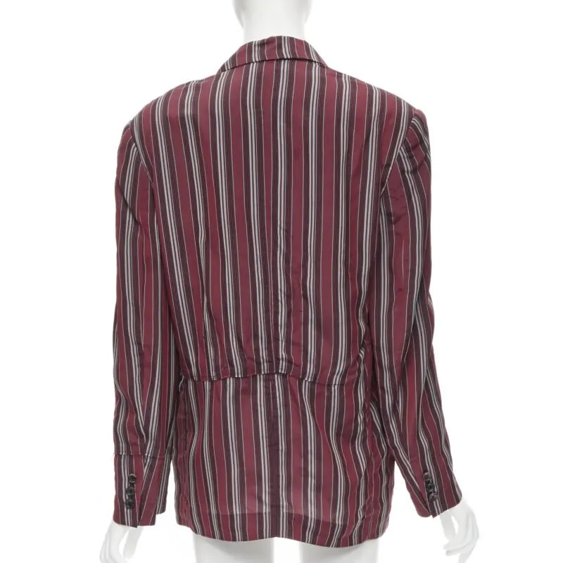 Comme Des Garcons Stripe Deconstructed Blazer Red Polyester Never worn - Box View