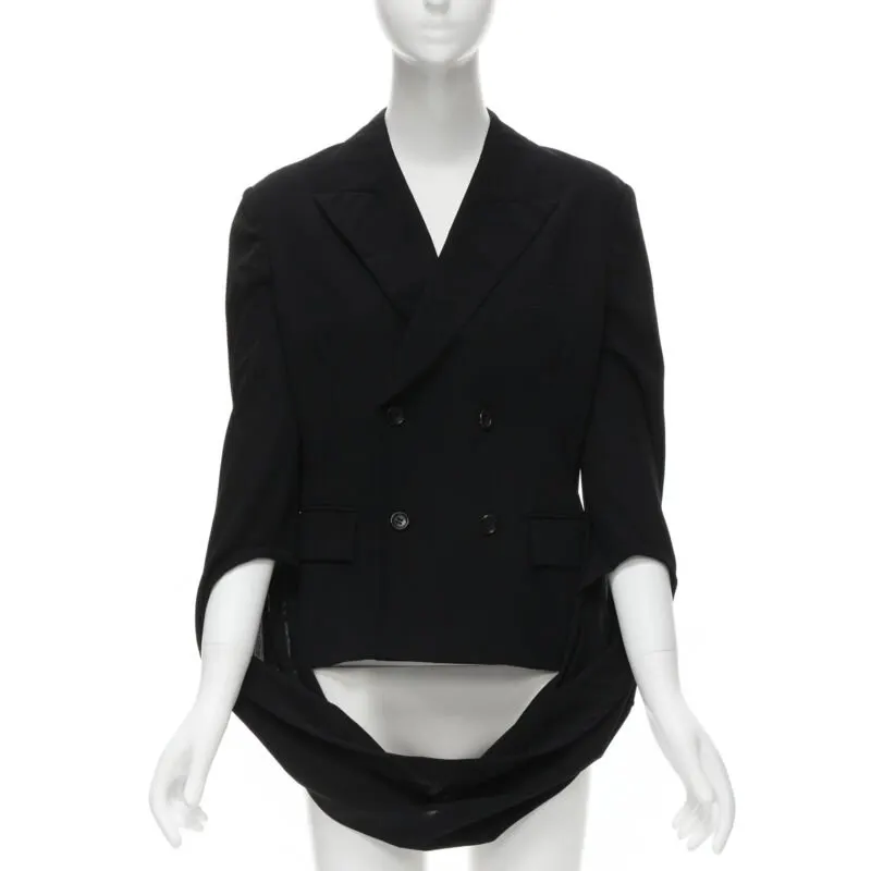 Comme Des Garcons Loop Sleeve Blazer Black Wool Never worn - Front View
