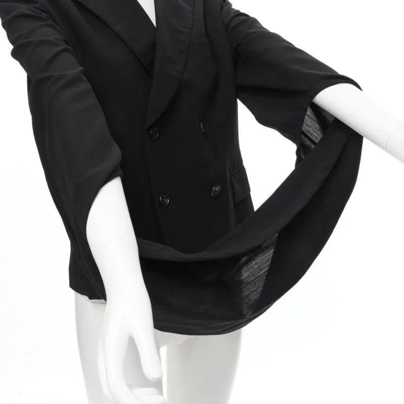 Comme Des Garcons Loop Sleeve Blazer Black Wool Never worn - Back View