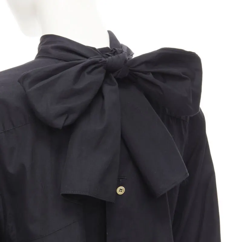 Comme Des Garcons Tiered Tie Shirt Black Cotton Never worn - Back View