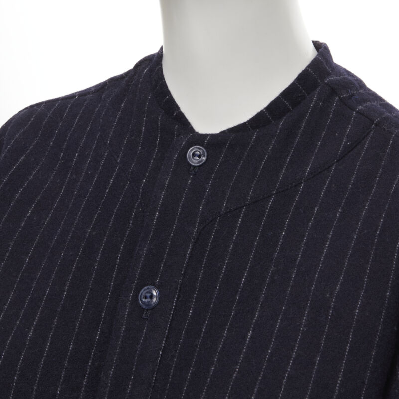Comme Des Garcons Pinstripe Baseball Shirt - Back view