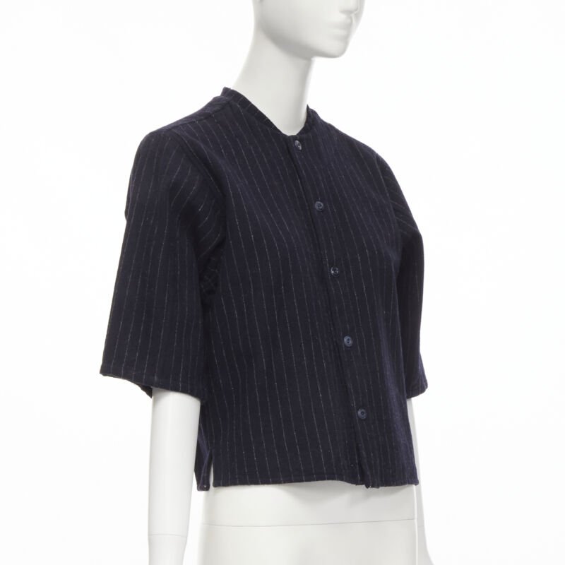 Comme Des Garcons Pinstripe Baseball Shirt - Image 6