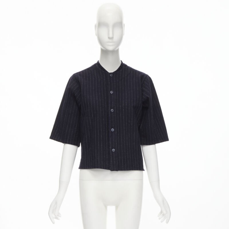 Comme Des Garcons Pinstripe Baseball Shirt - Image 11
