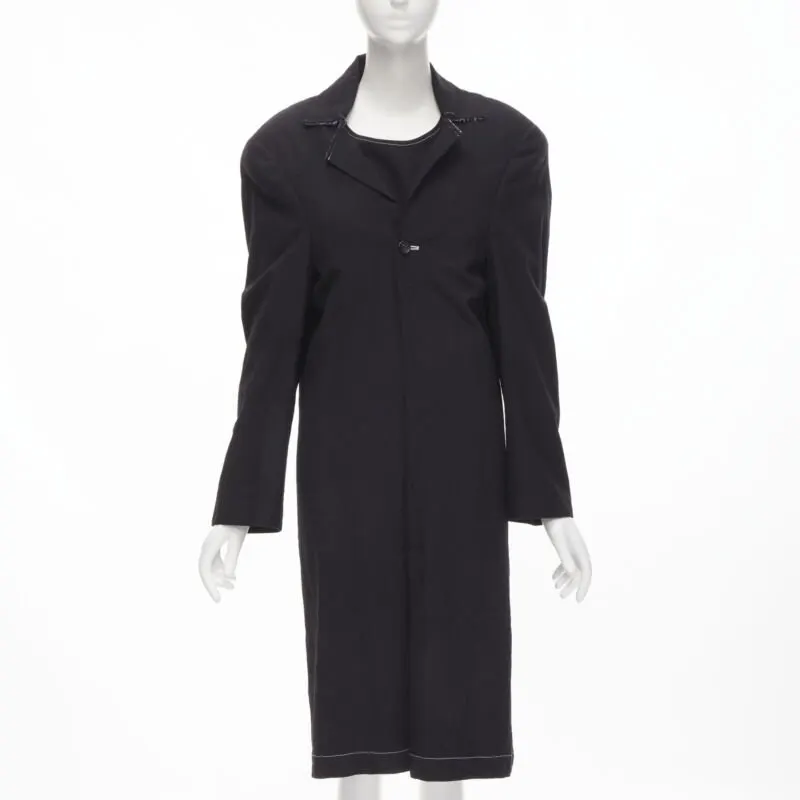 Junya Watanabe Layered Coat Dress Black Wool Never worn - Inside View