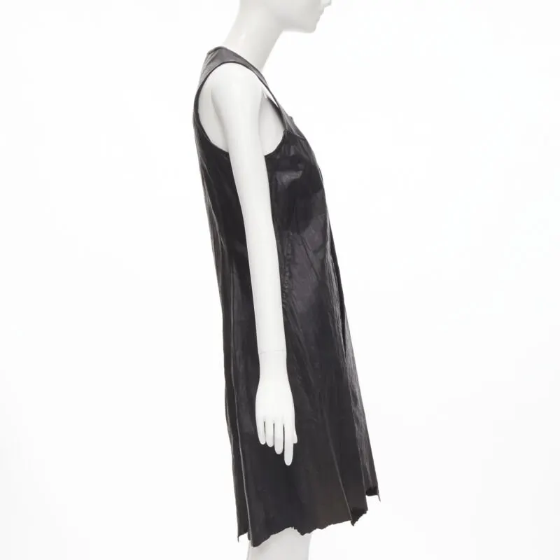 Junya Watanabe Leather Raw Dress Black Leather Good - Model View