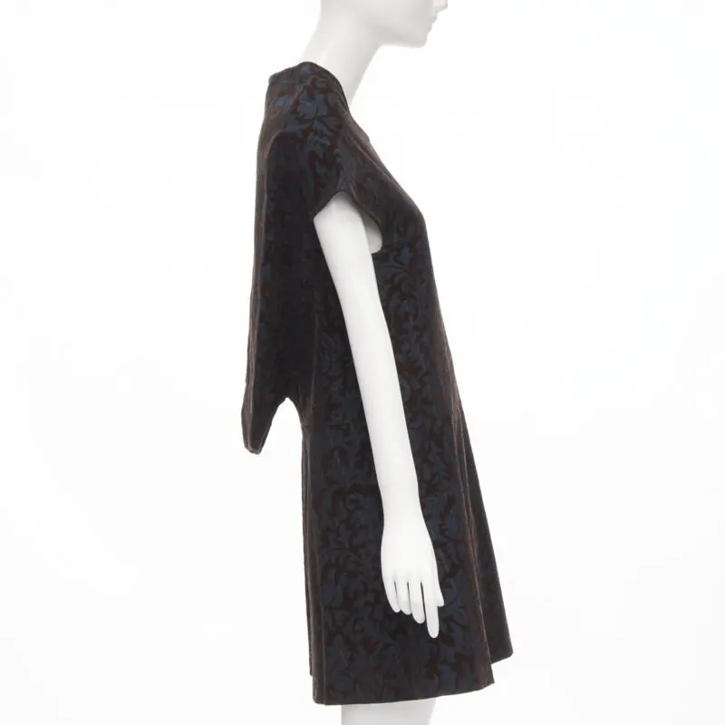 Comme Des Garcons Pinstripe Devore Dress Blue Wool Never worn - Model View
