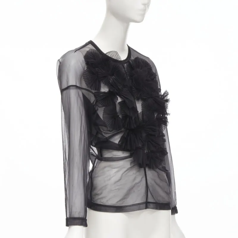 Comme Des Garcons Pleated Ruffle Top Black Good - Inside View
