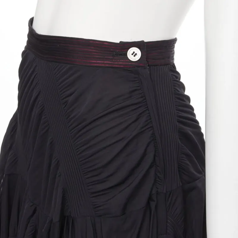 Comme Des Garcons Shirred Ruffle Skirt Black Polyester Never worn - Back View