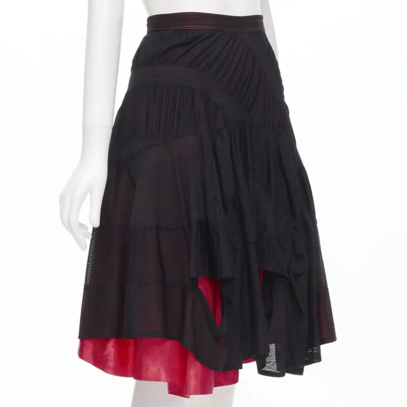 Comme Des Garcons Shirred Ruffle Skirt Black Polyester Never worn - Inside View