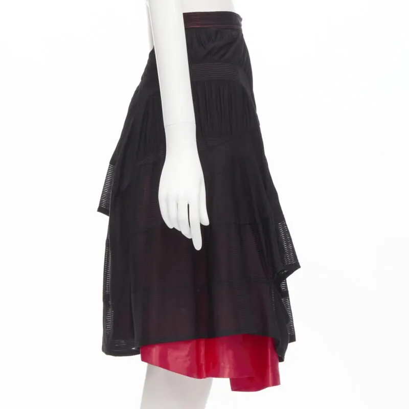 Comme Des Garcons Shirred Ruffle Skirt Black Polyester Never worn - Model View