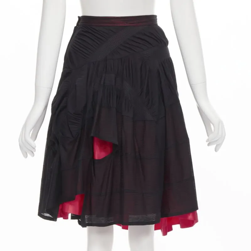 Comme Des Garcons Shirred Ruffle Skirt Black Polyester Never worn - Box View