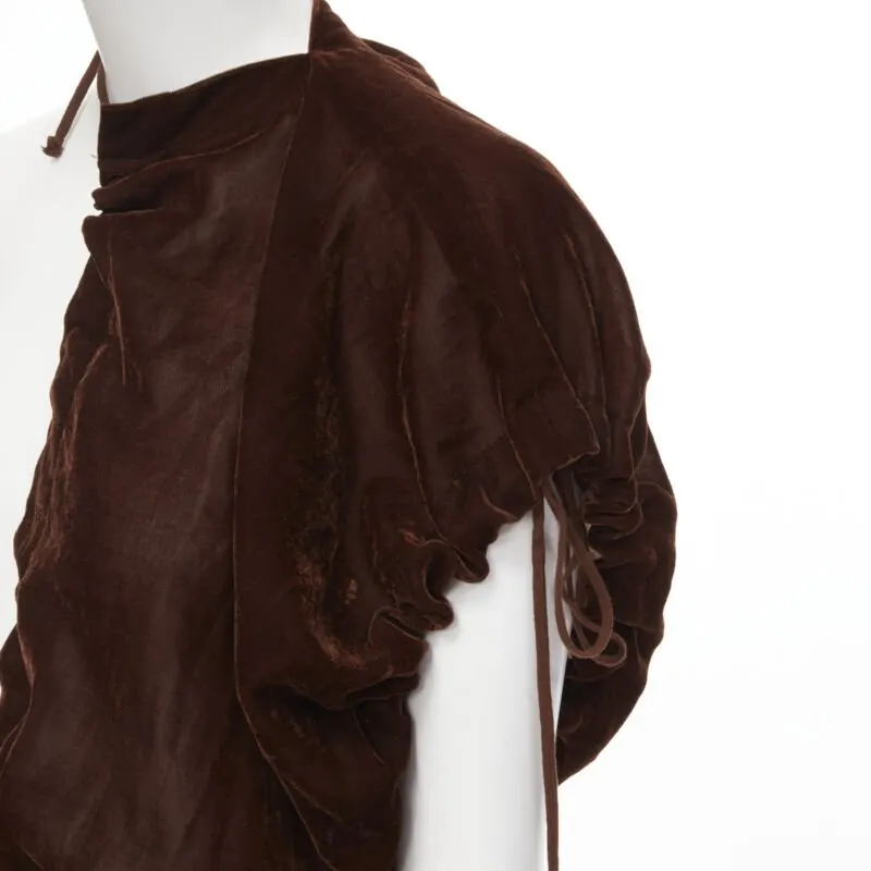 Comme Des Garcons Velvet Sash Skirt Brown Velvet Very good - Back View