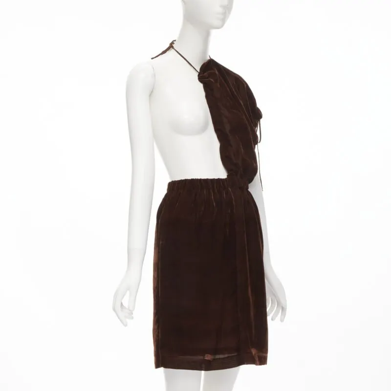 Comme Des Garcons Velvet Sash Skirt Brown Velvet Very good - Inside View