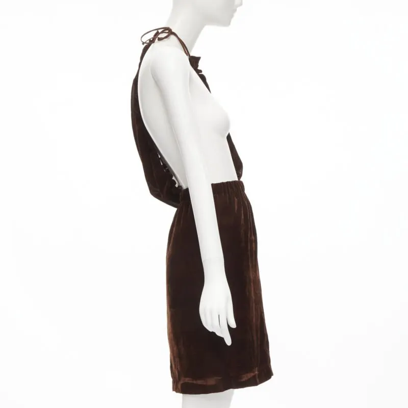 Comme Des Garcons Velvet Sash Skirt Brown Velvet Very good - Model View