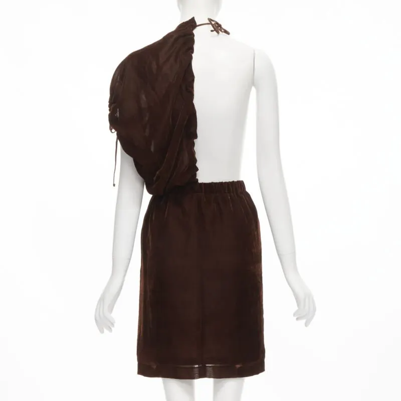 Comme Des Garcons Velvet Sash Skirt Brown Velvet Very good - Box View