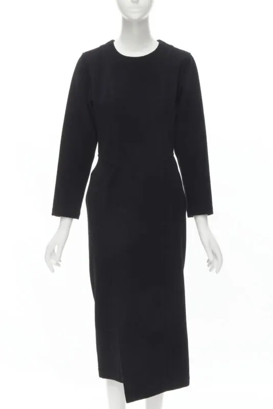 Comme Des Garcons Panelled Sheath Dress Black Wool Never worn - Front View