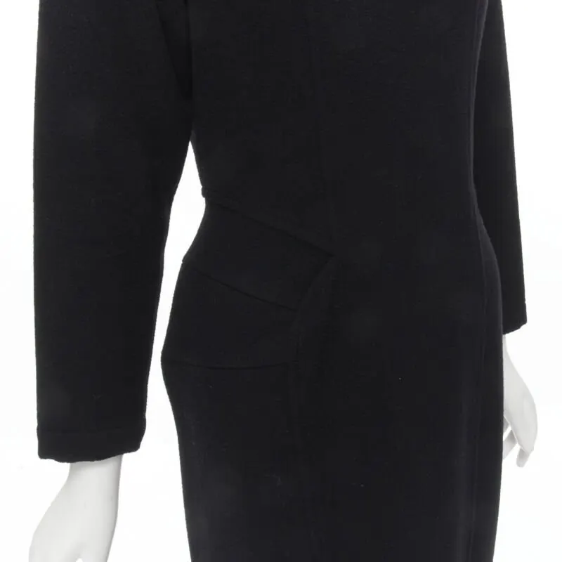 Comme Des Garcons Panelled Sheath Dress Black Wool Never worn - Back View