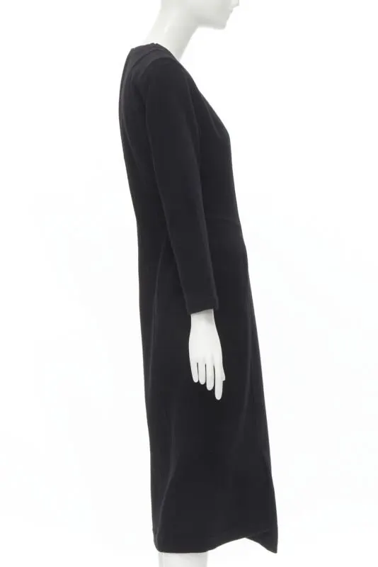 Comme Des Garcons Panelled Sheath Dress Black Wool Never worn - Model View