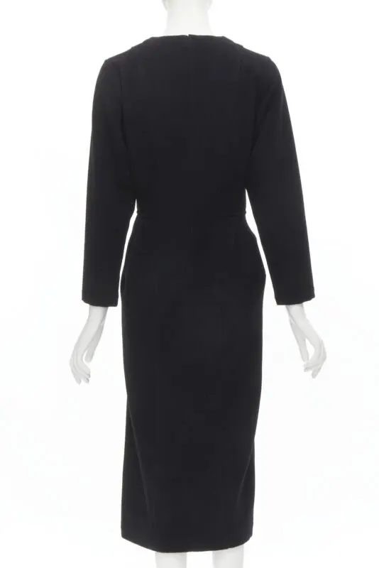 Comme Des Garcons Panelled Sheath Dress Black Wool Never worn - Box View