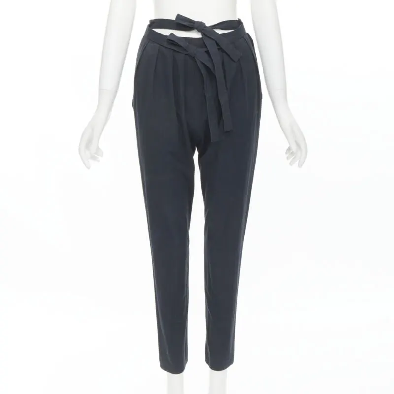 Comme Des Garcons Tie Waist Pants Black Cotton Very good - Front View