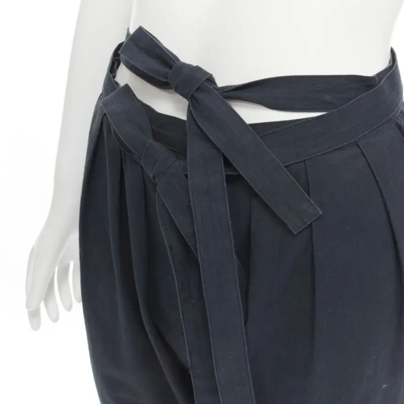 Comme Des Garcons Tie Waist Pants Black Cotton Very good - Back View